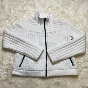 Gap Fit Women's Cropped Light Weight Zipper Jacket White Medium